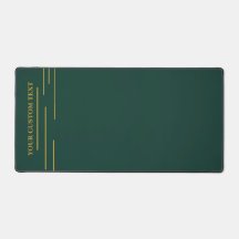 Emerald Green Gold Geometric Personalised Desk Mat