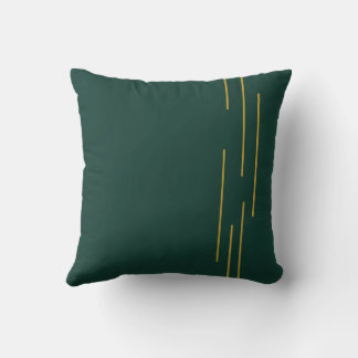 Emerald Green Gold Geometric Throw Cushion