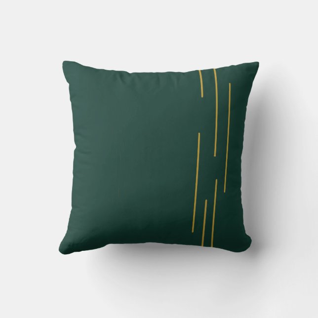 Emerald Green Gold Geometric Throw Pillow. Cushion (Back)