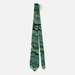 Emerald Green Gold Glitter Sparkly Neck Tie