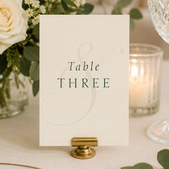 Emerald Green Gold Monogram Wedding  Table Number (Emerald Green Gold Monogram Wedding Table Number)