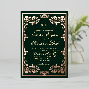 Emerald Green Gold Ornate Botanical The Wedding of