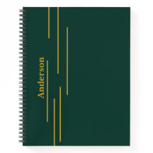 Emerald Green Gold Personalised Notebook
