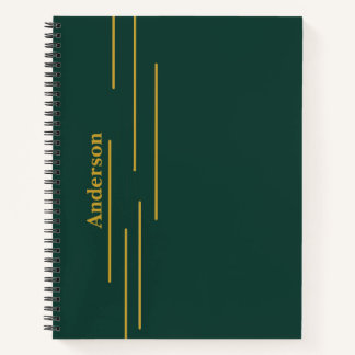 Emerald Green Gold Personalised Notebook