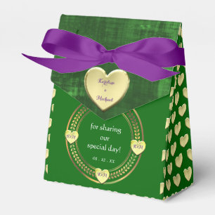 Emerald Green Gold Purple Wedding Party Events Favour Box