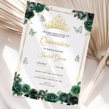 Emerald Green Gold Quinceañera