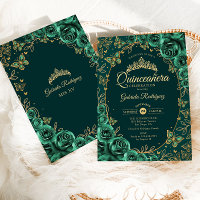 Emerald Green Gold Quinceanera