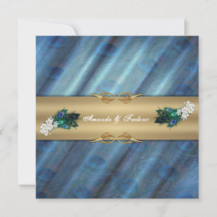 Emerald Green Gold Royal Indian Peacock Wedding Card