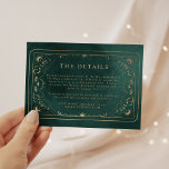 Emerald Green Gold Tarot Celestial Wedding Details Enclosure Card<br><div class="desc">Emerald Green Gold Tarot Celestial Wedding Details Enclosure Card</div>
