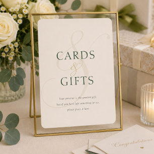 Emerald Green Gold Wedding Cards Gifts Tabletop 