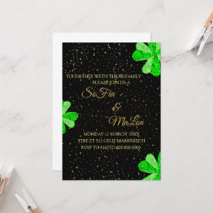 Emerald Green & Gold Wedding Invitation, Gold Foil Invitation