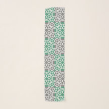 Emerald Green Grey Geometric Pattern