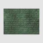 Emerald Green Grunge Vintage Calligraphy Tissue Paper<br><div class="desc">Dark green grunge themed tissue paper with gold vintage typography.</div>