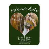 Emerald Green Heart Photo Wedding Save the Date