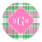 Emerald Green Hot Pink Wht Preppy Madras Monogram