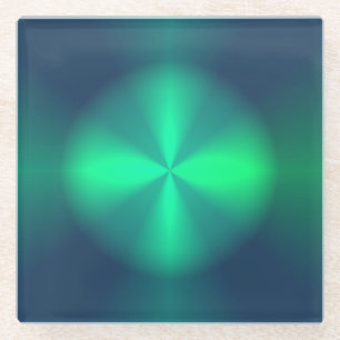 Emerald Green Illuminated Design> Glass Coasters