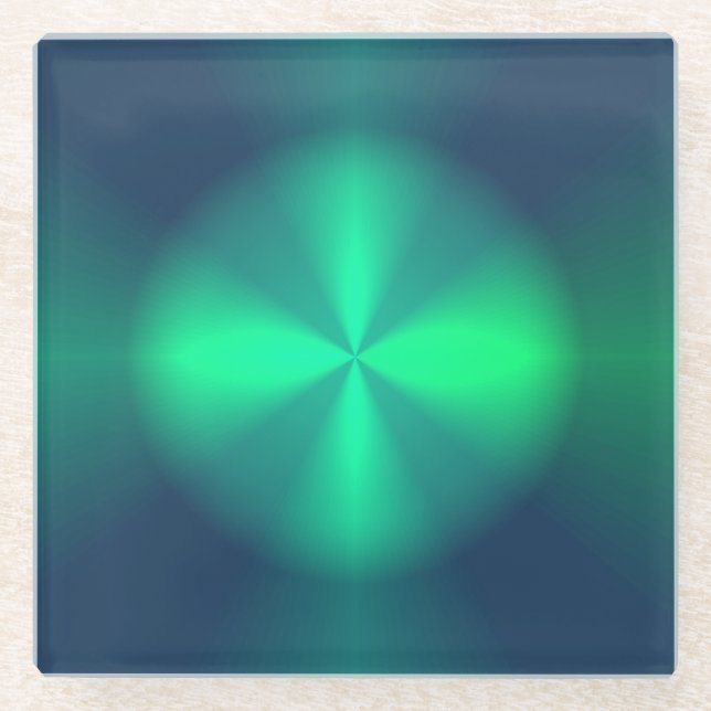 Emerald Green Illuminated Design> Glass Coasters (Front)