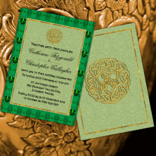Emerald Green Irish Wedding Invitation