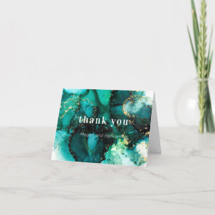 Emerald Green Jewel Tone Wedding Thank you Card