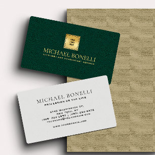 Emerald green Leather Professional Your Logo Business Card