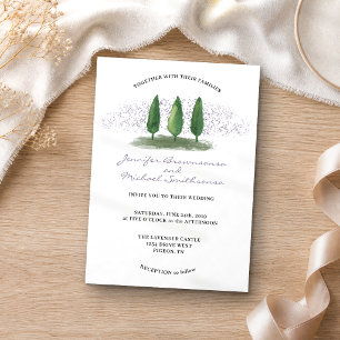 Emerald Green Lilac Forest Nature Wedding Invitation
