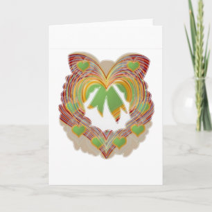 Emerald Green Little Hearts : Wreath Unique Holiday Card
