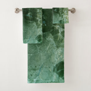 Emerald Green Marble Delicado #1 #wall #decor #art Bath Towel Set