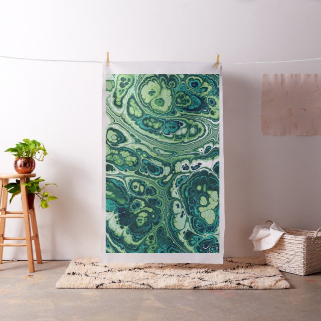 Emerald Green Marble Flow Fabric (In Situ)