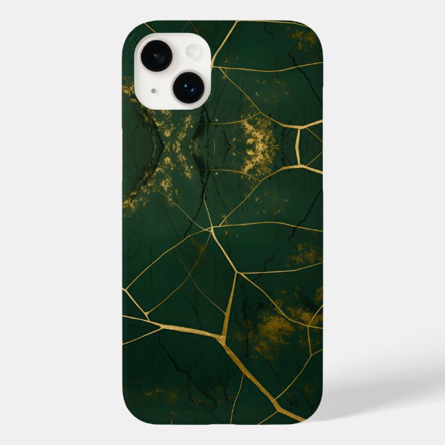 Emerald Green Marble Gold Glitter Case-Mate iPhone Case (Back)