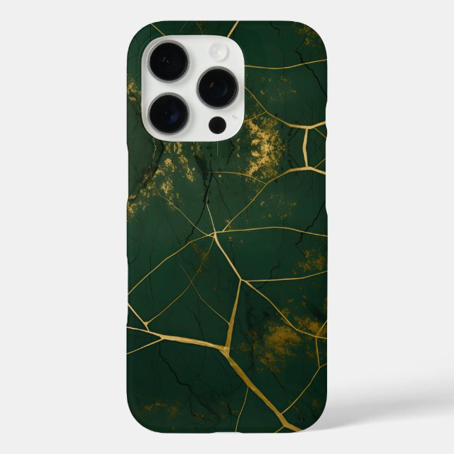 Emerald Green Marble Gold Glitter Case-Mate iPhone Case (Back)