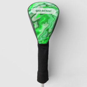 Emerald Green Marble Texture Abstract Liquid Paint Golf Head Cover