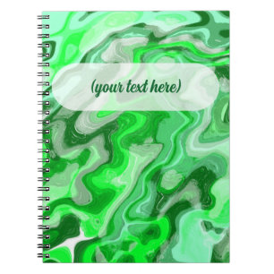 Emerald Green Marble Texture Abstract Liquid Paint Notebook