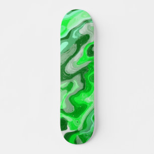 Emerald Green Marble Texture Abstract Liquid Paint Skateboard
