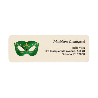 Emerald Green Masquerade Warm Candlelight Ivory Return Address Label