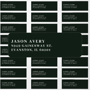 Emerald Green Minimalist Name Return Address Label