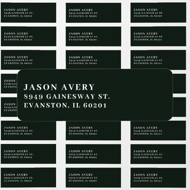 Emerald Green Minimalist Name Return Address Label (Creator Uploaded)