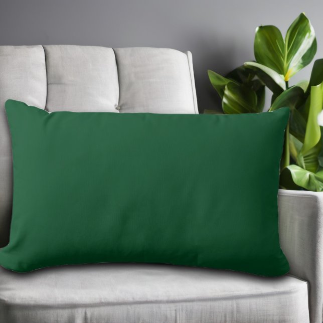 Emerald Green Minimalist Solid Colour  Lumbar Cushion (Creator Uploaded)