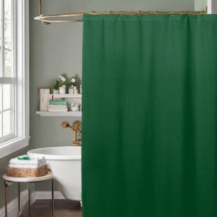 Emerald Green Minimalist Solid Colour Shower Curtain