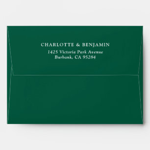 Emerald Green Modern Custom Wedding 5.25x7.25 Envelope