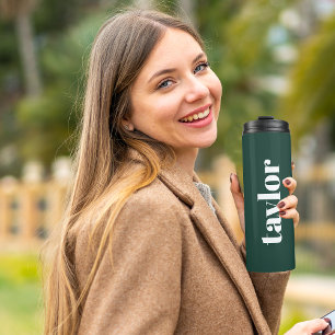 Emerald Green Modern Minimalist Simple Customised Thermal Tumbler