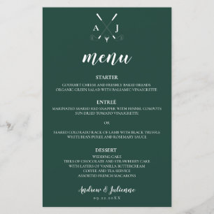 Emerald Green Modern Monogram Golf Wedding