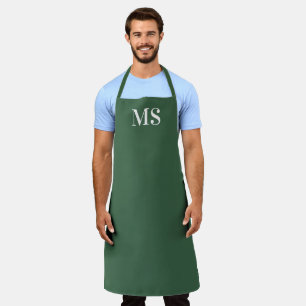 Emerald Green Modern Name Simple Kitchen Apron
