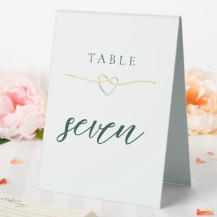 Emerald Green Modern Script Wedding Table Number