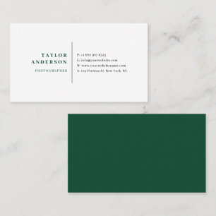 Emerald Green Modern Serif Typography Minimalist Business Card