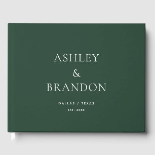 Emerald Green Modern Wedding Custom Guest Book