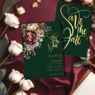 Emerald green Modern Wedding Save the Date 
