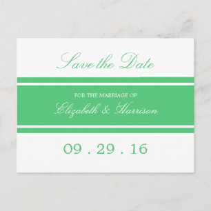 Emerald Green Modern Wedding Save The Date Announcement Postcard