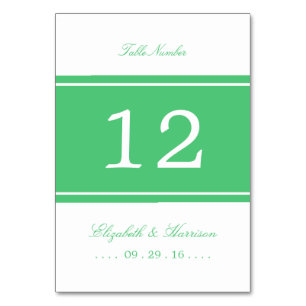 Emerald Green Modern Wedding Table No. Table Number
