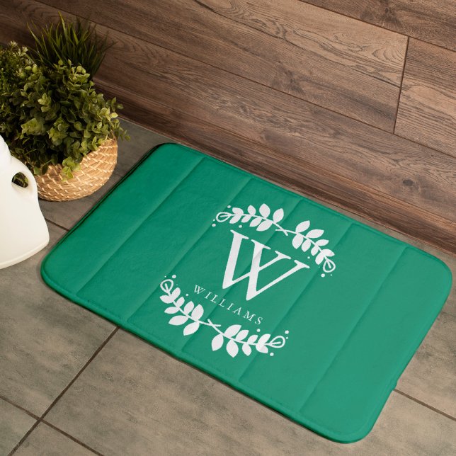 Emerald Green Monogram Bath Mat (Creator Uploaded)