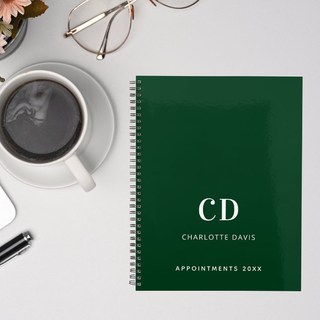 Emerald green monogram initials 2026 planner (Creator Uploaded)